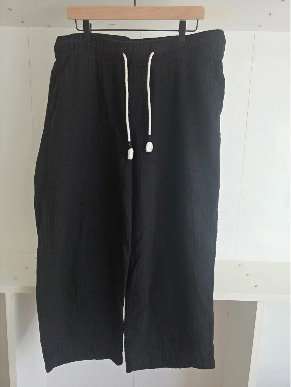 Old Navy Men's Black Cotton Drawstring Pants XL